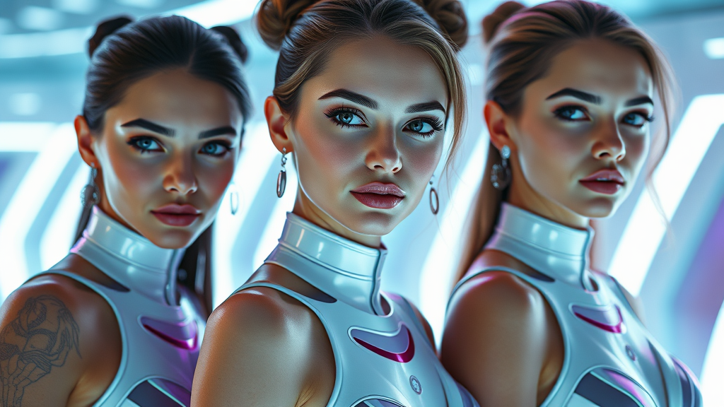 The Futuristic Women in Bright Cinematic Lighting