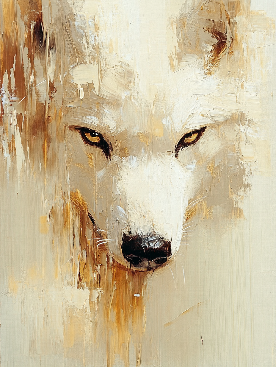 The Gentle White Wolf Painting by Jeremy Mann