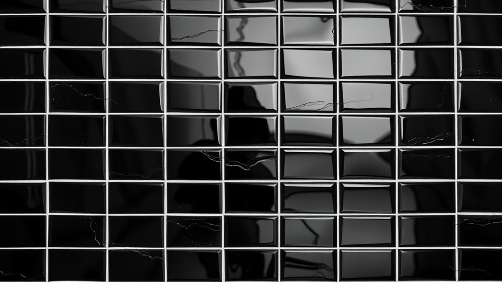 The Glossy Black Square Tile Wall