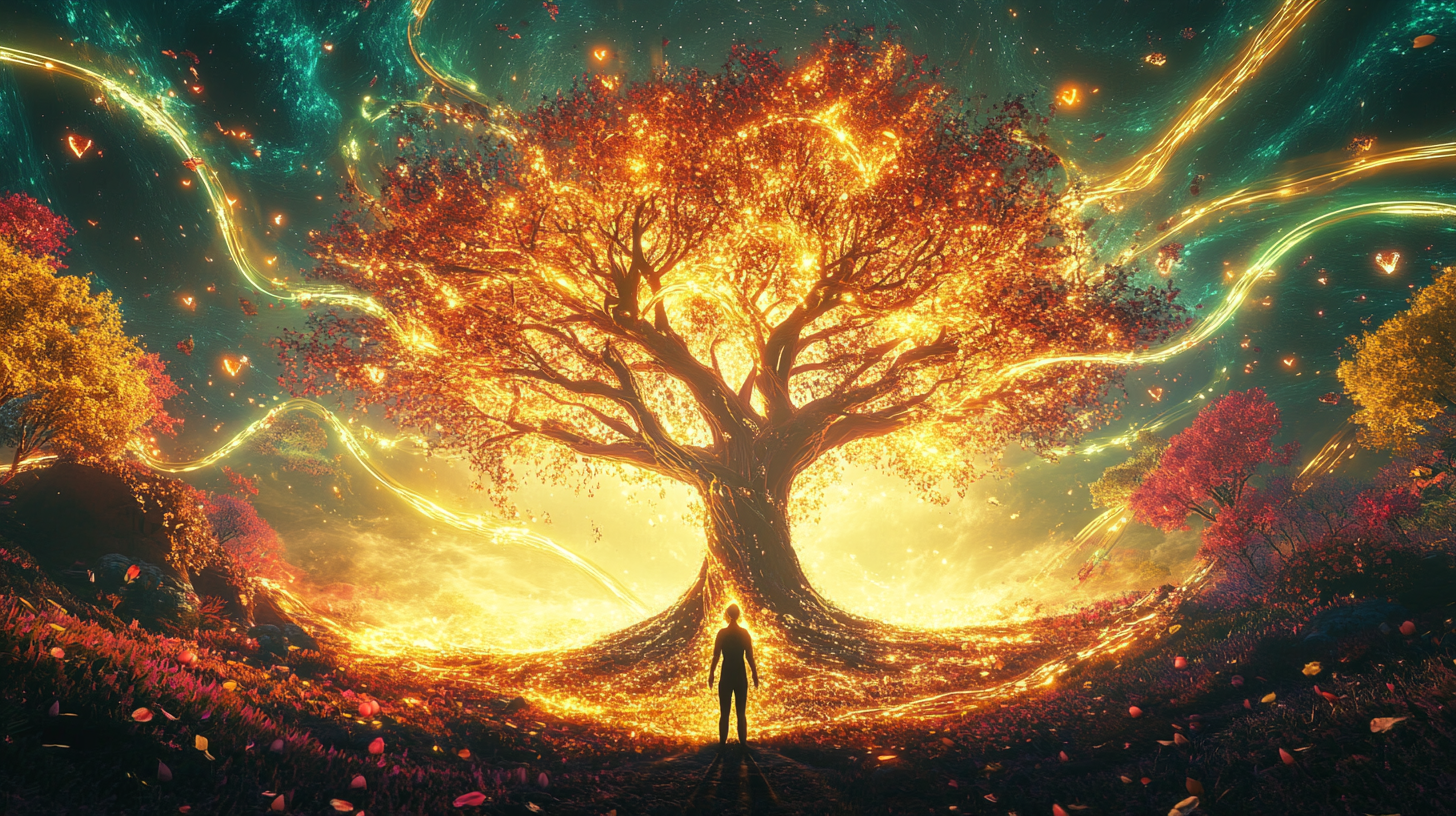 The Glowing Tree of Life Symbolizes Healing Energy