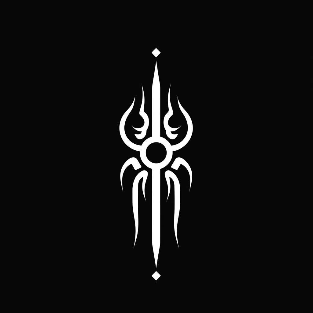 The God of Fate Symbol in Black and White