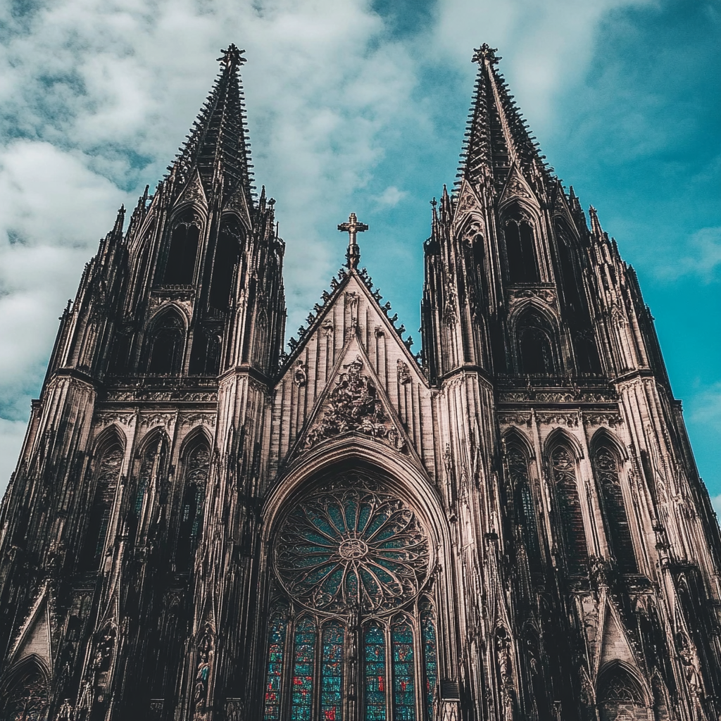 The Grand Cologne Cathedral under Blue Sky