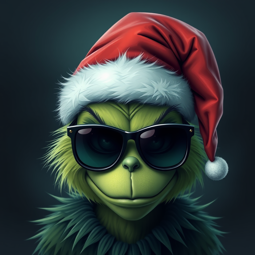 The Grinch Wearing Sunglasses in Gloomy Weather