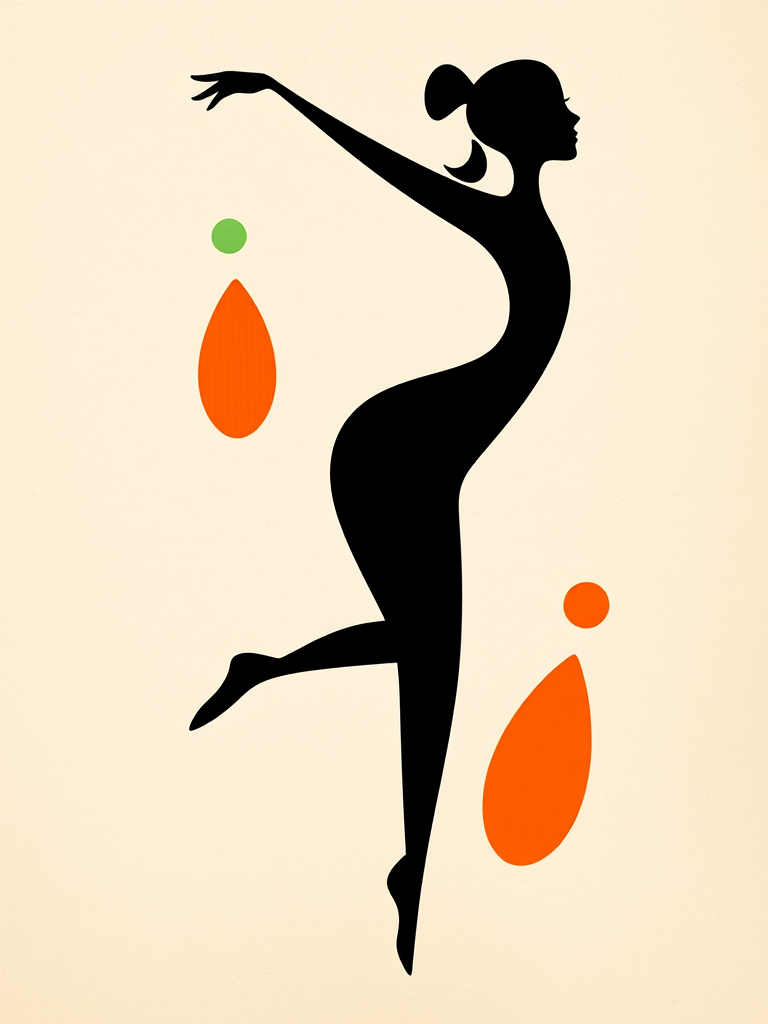 The Harmonious Dance: Abstract Art with Silhouette