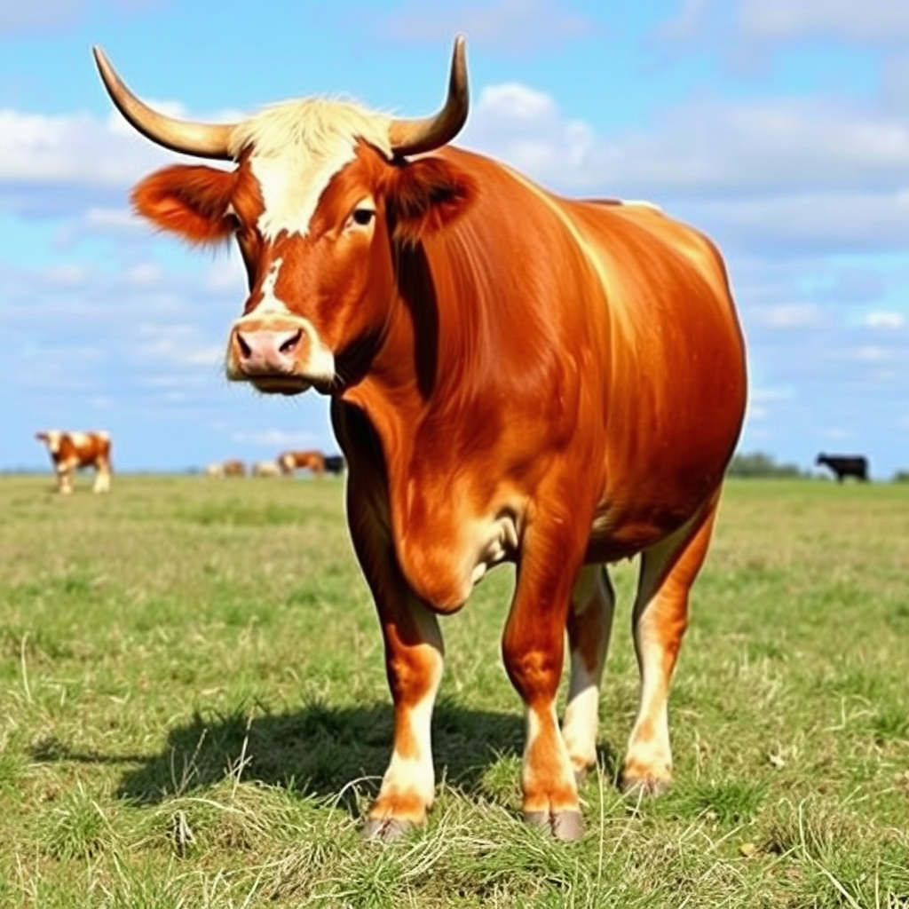 The Hereford Cattle Grazing