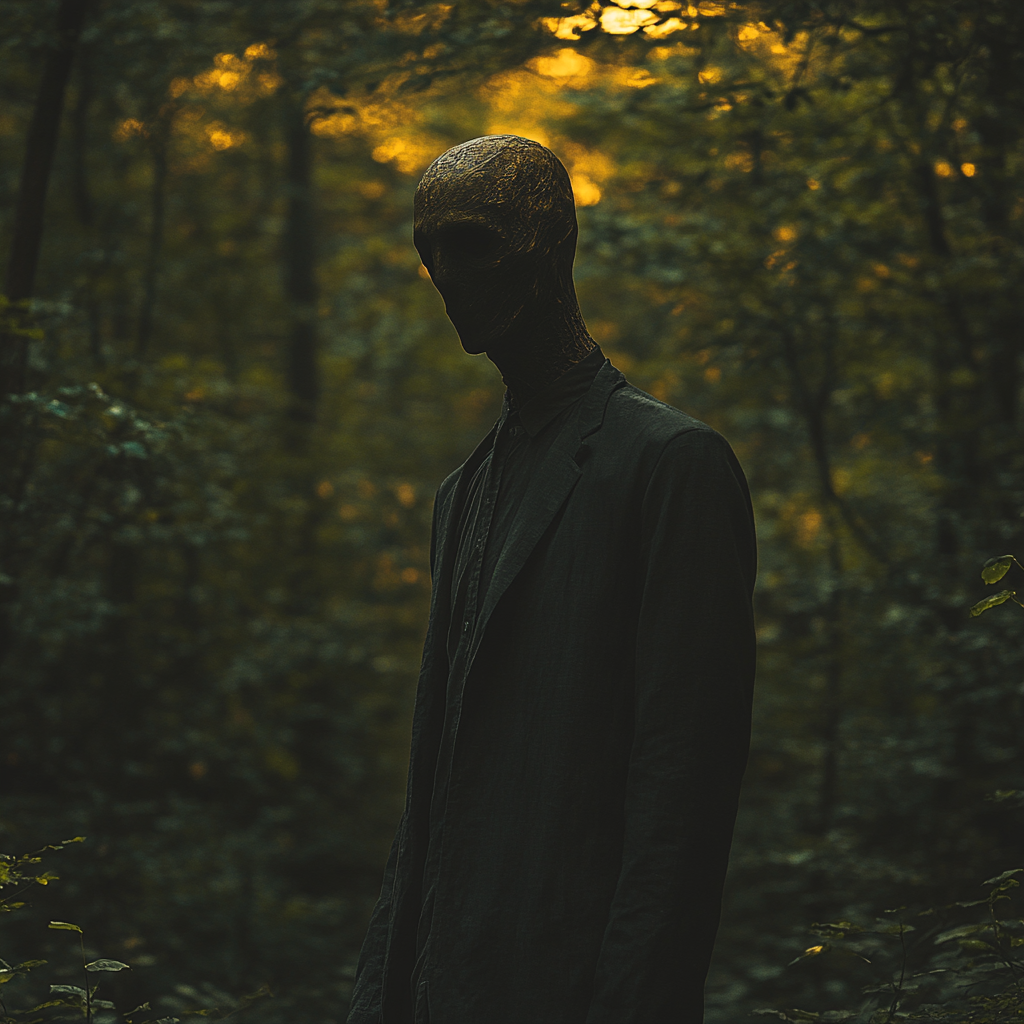 The Hollow Man in a Dark, Dense Forest Night