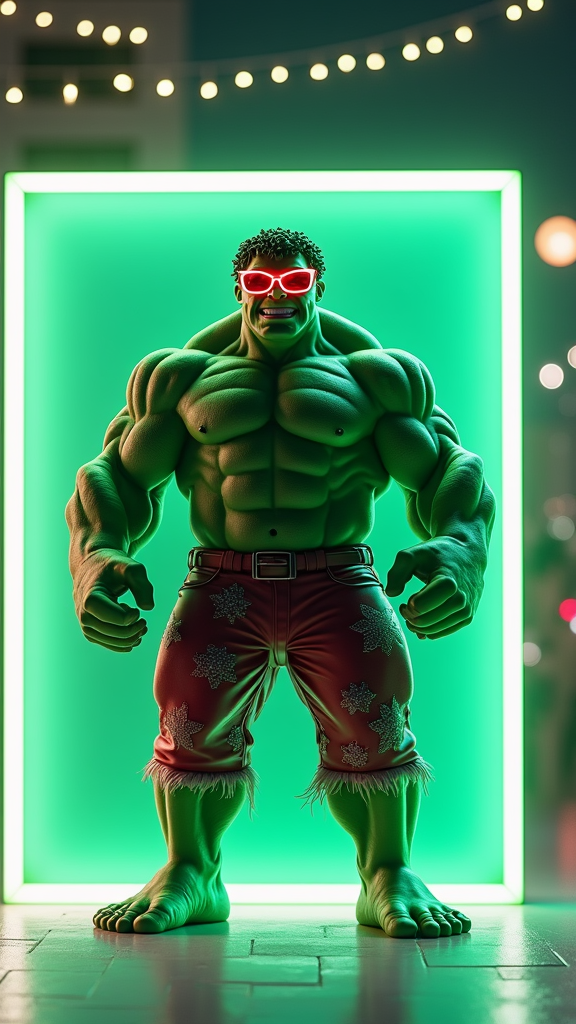 The Hulk's Christmas Party in Neon Cube