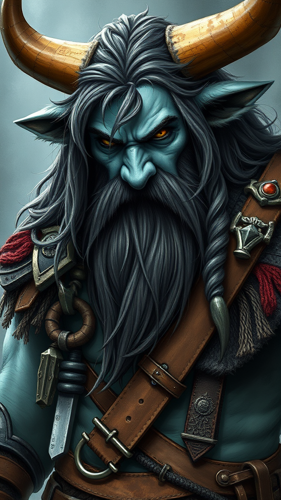 The Intimidating Firbolg Barbarian with Mediterranean Features