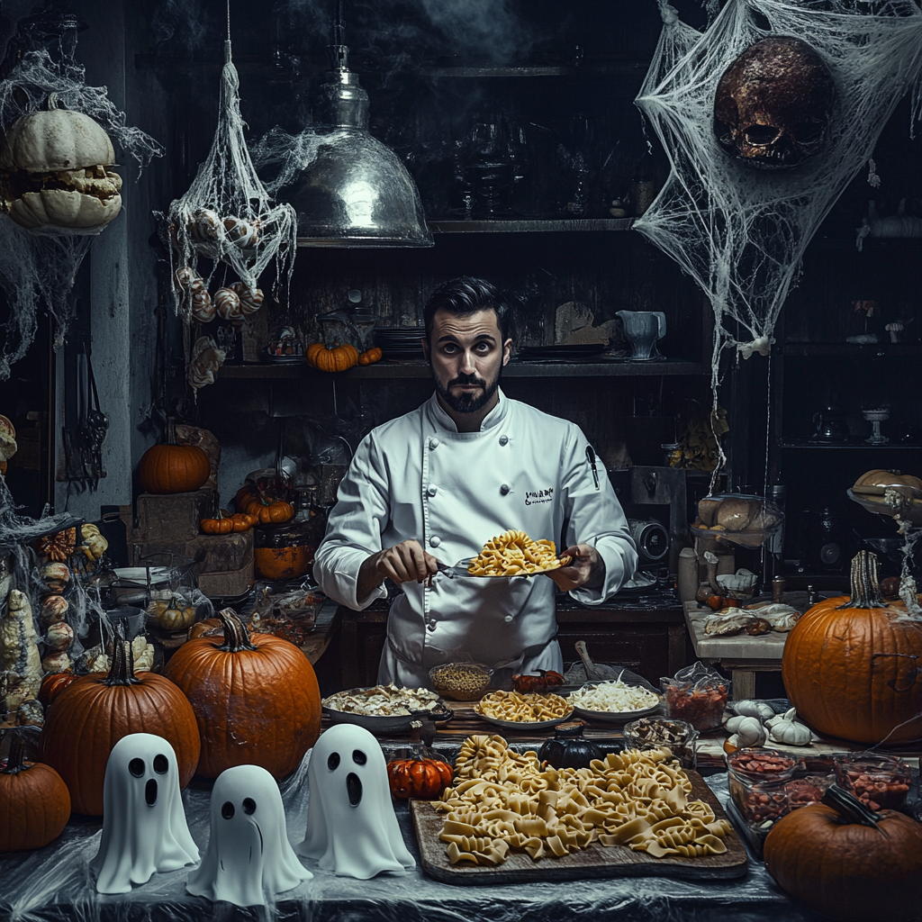 The Italian Chef Prepares Halloween Dishes in Spooky Kitchen