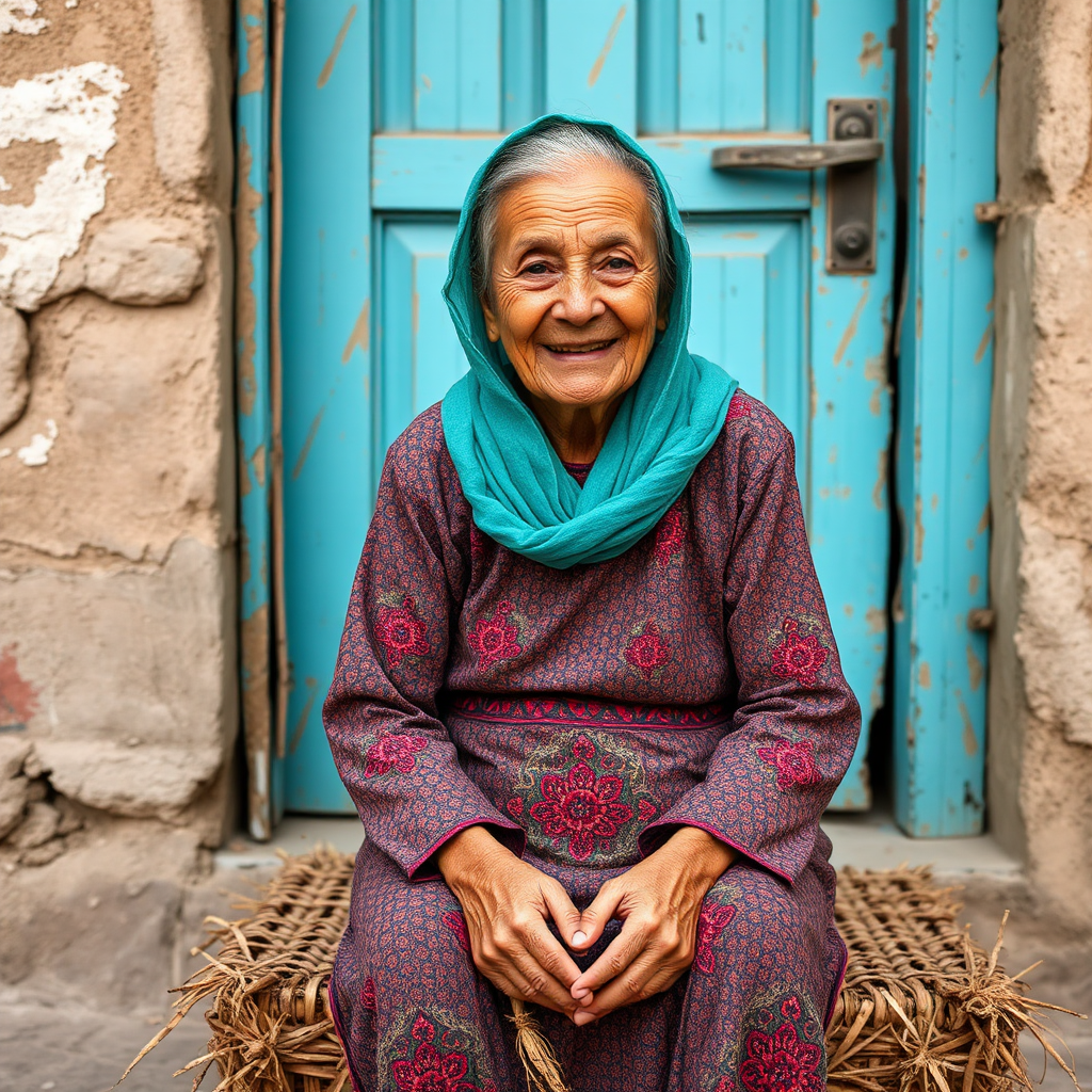 The Kind Old Woman in Traditional Dress