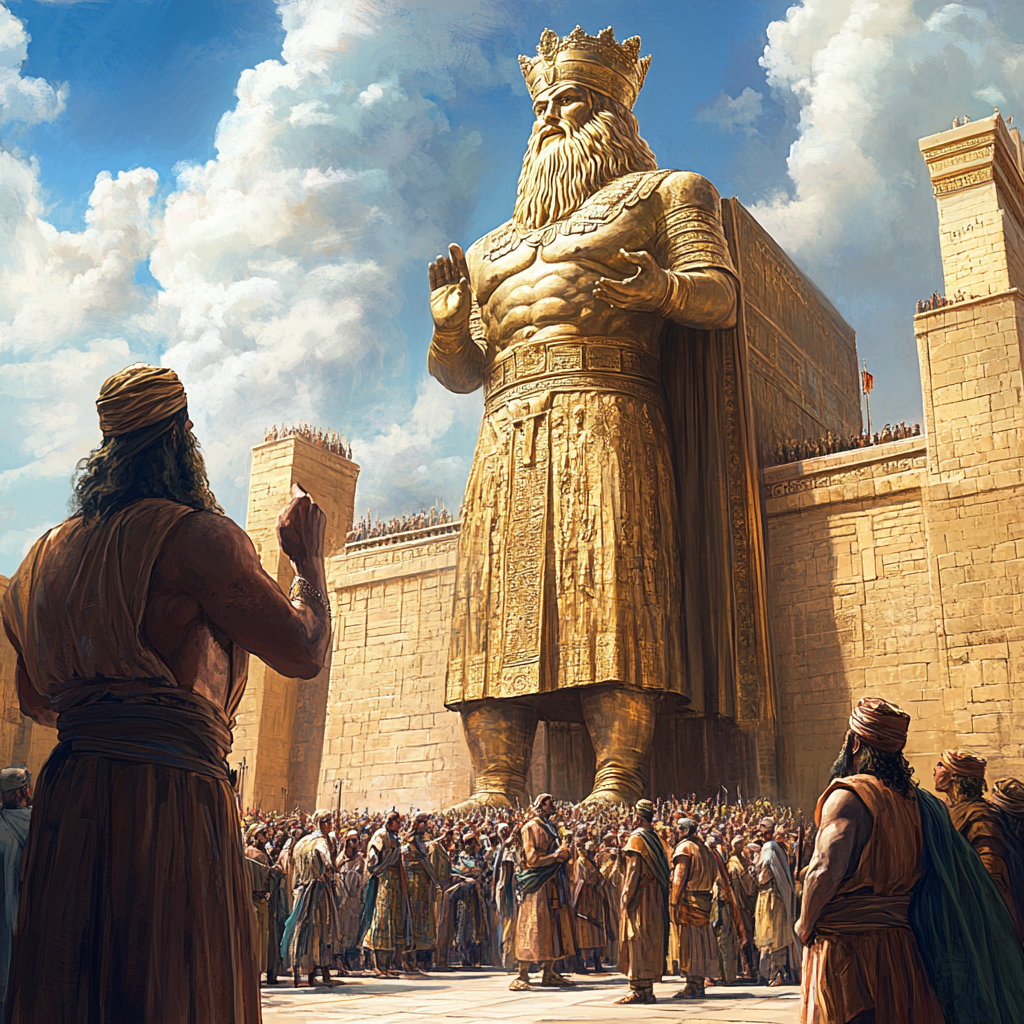 The King's giant statue in Babylon important.