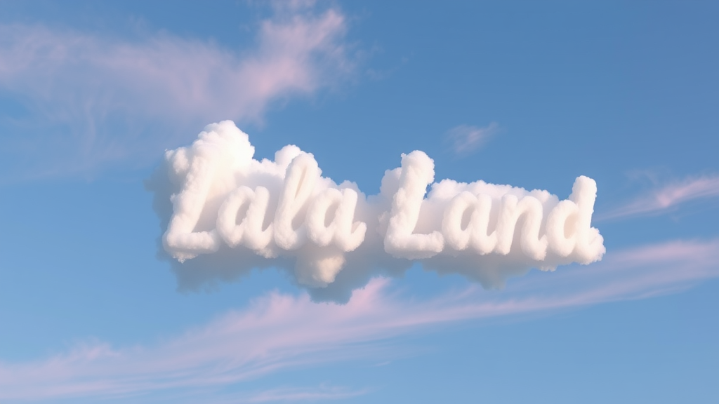 The Lala Land Cloud Text in Pastel Sky