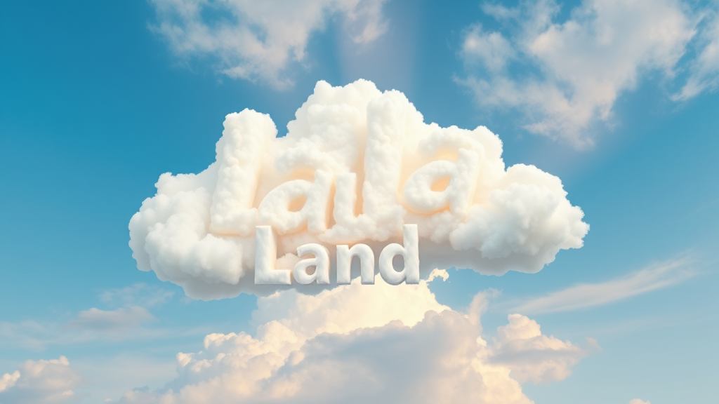 The Lala Land Logo Formed from Clouds