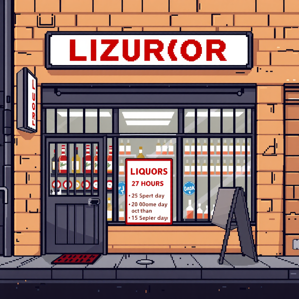 The Liquor Store with Pixel Art Design