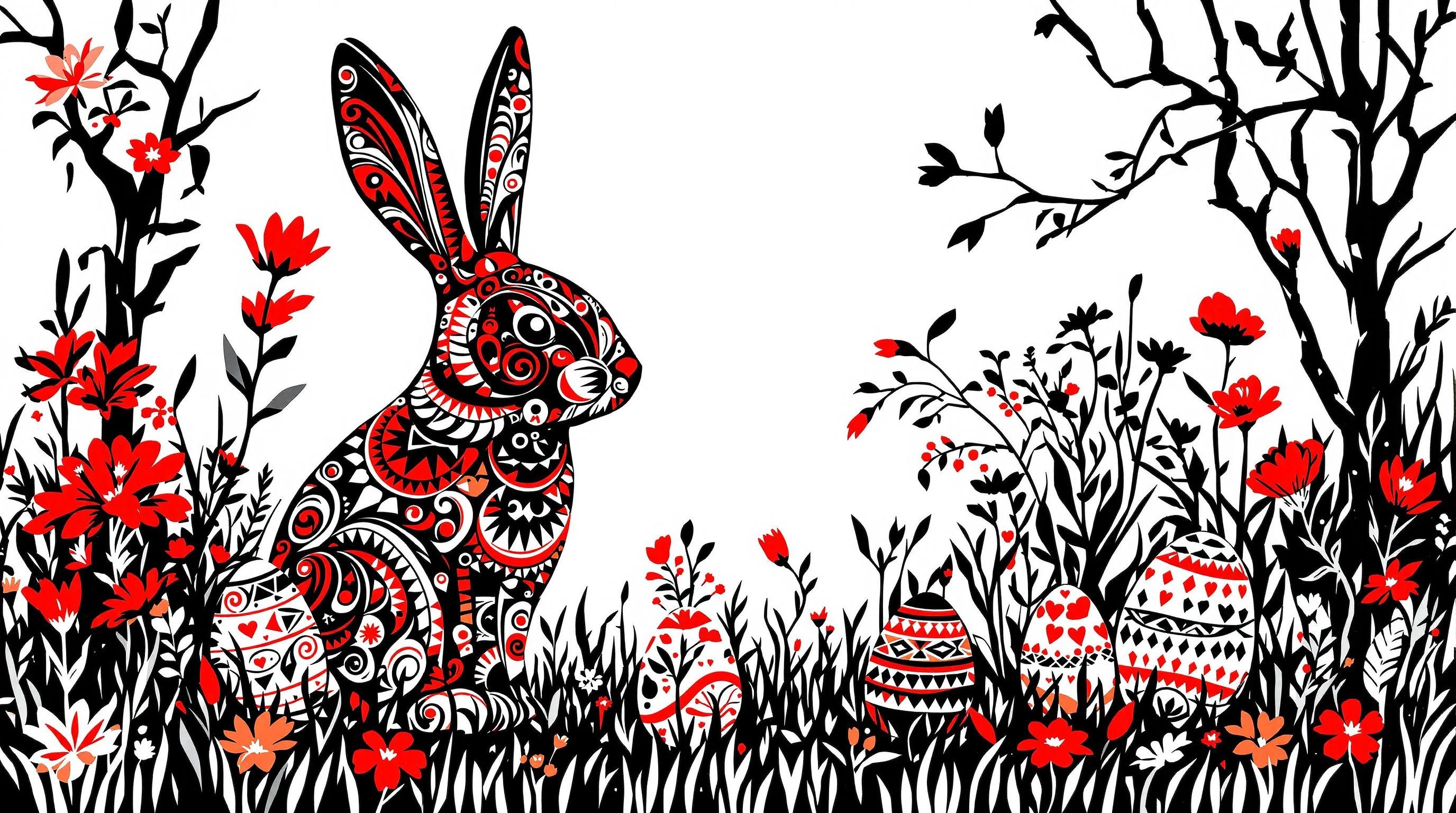 The Maori-Designed Easter Bunny with Matching Eggs