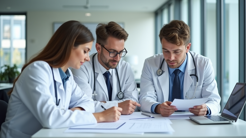 The Medical Team Reviewing Clinical Trials in Office