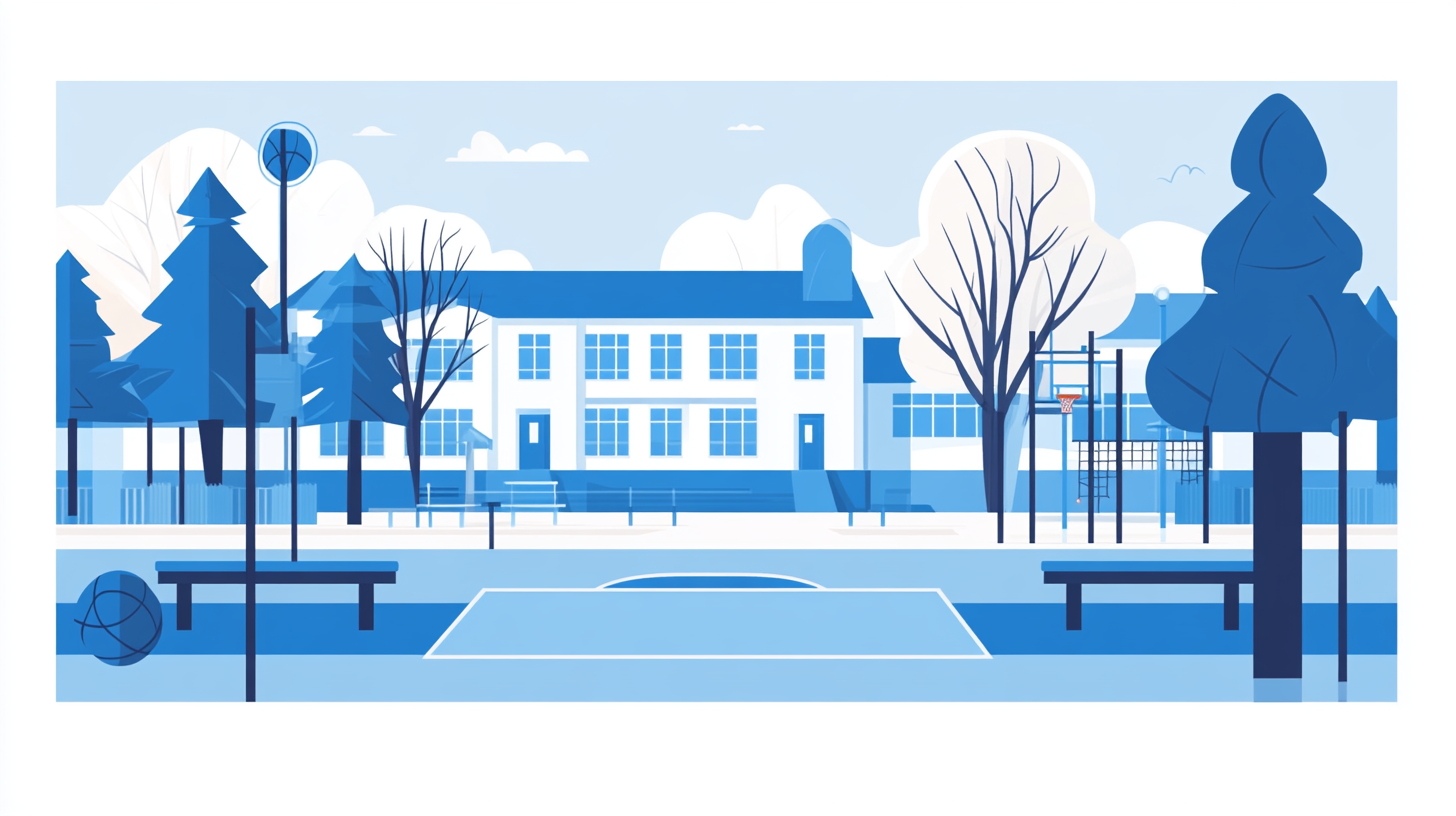 The Minimalist Blue School Playground Vector Design