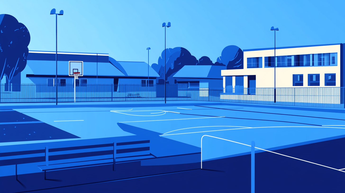 The Minimalistic School Playground in Flat 2D Vector