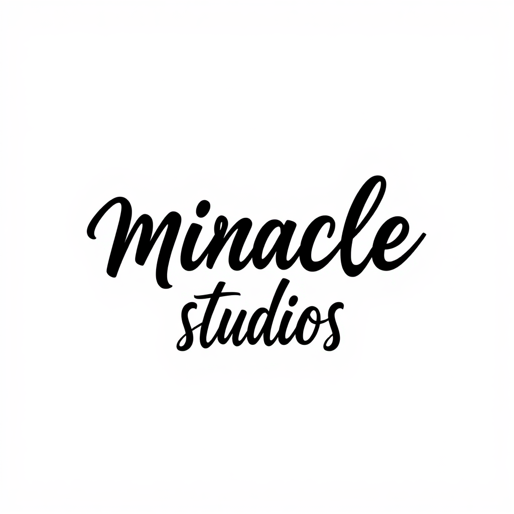 The Miracle Studios Black Cursive Logo