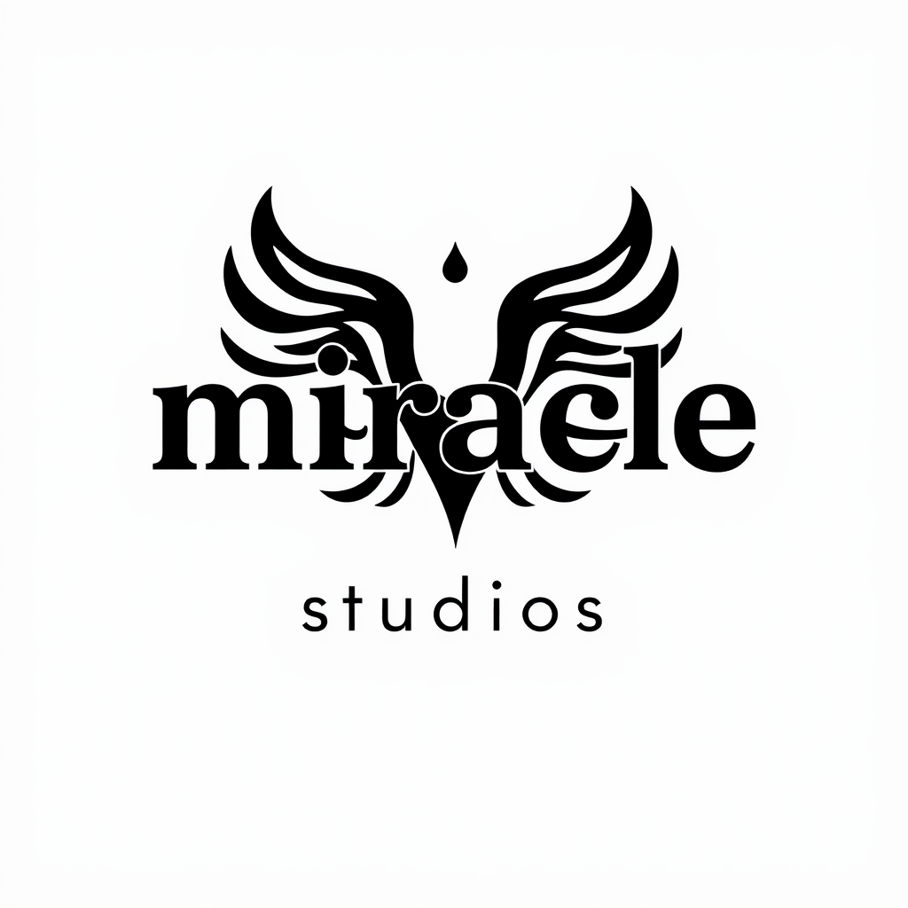 The Miracle Studios Logo in Black and White
