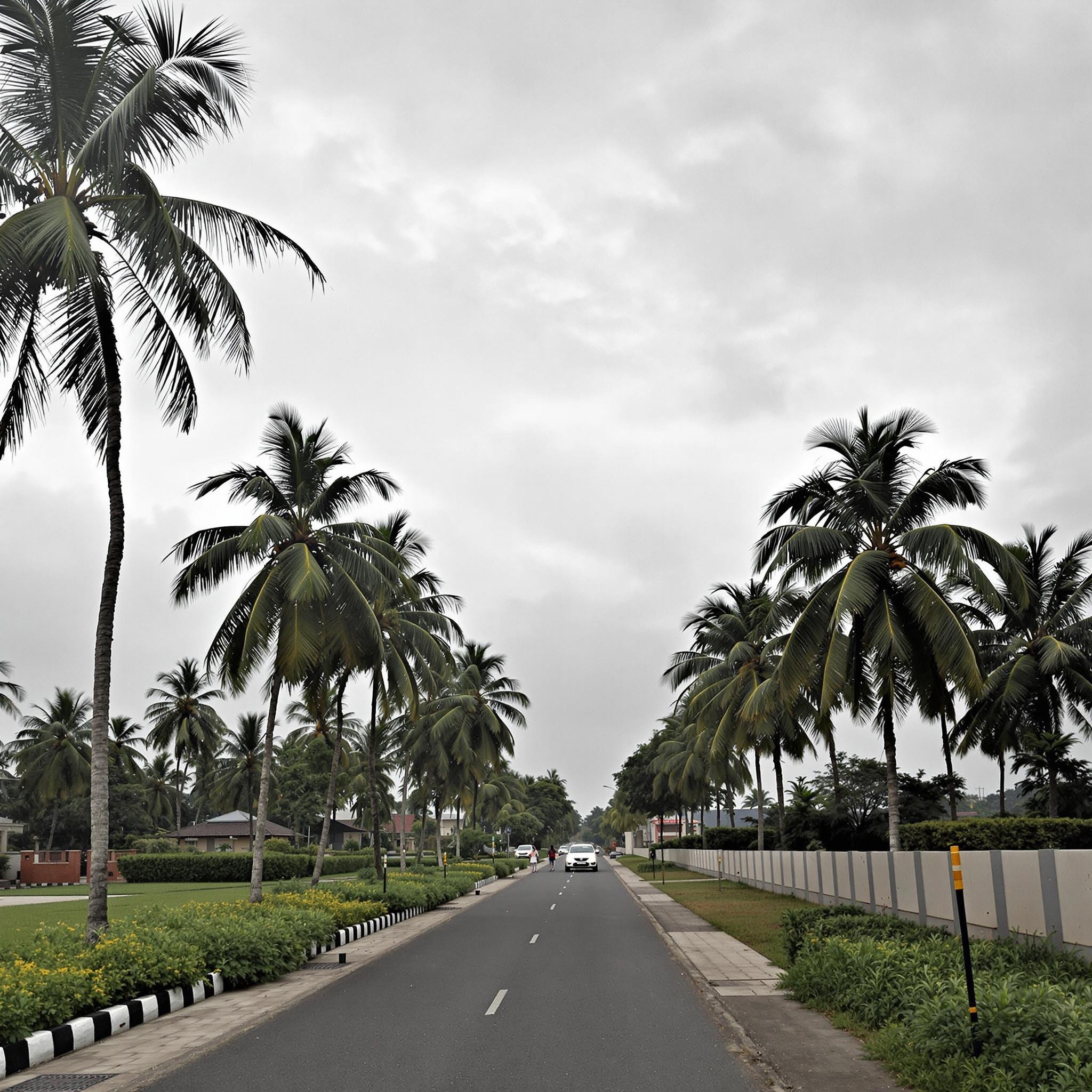 The Modern Indian Afternoon with Coconut Trees