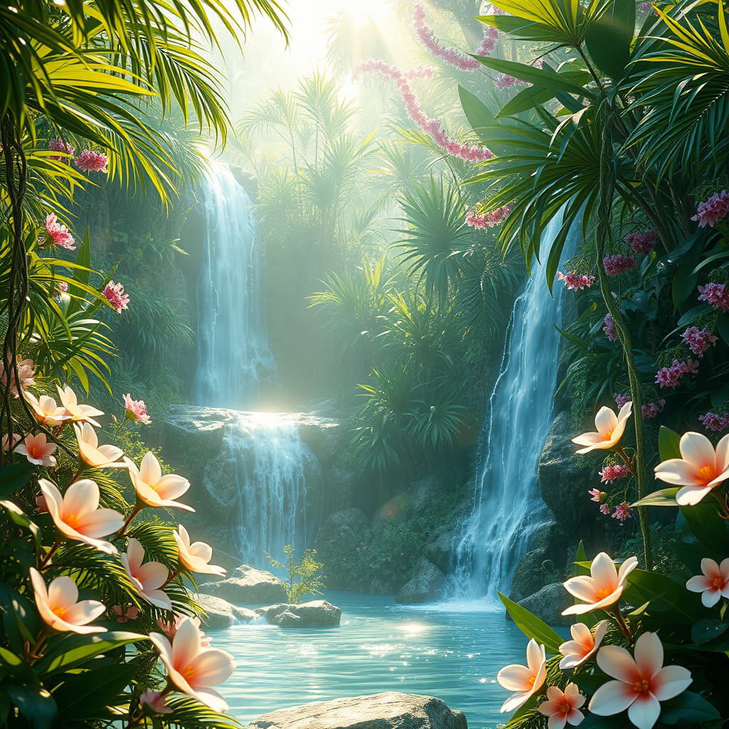 The Mystical Jungle With Glass Waterfalls and Glitter Vines