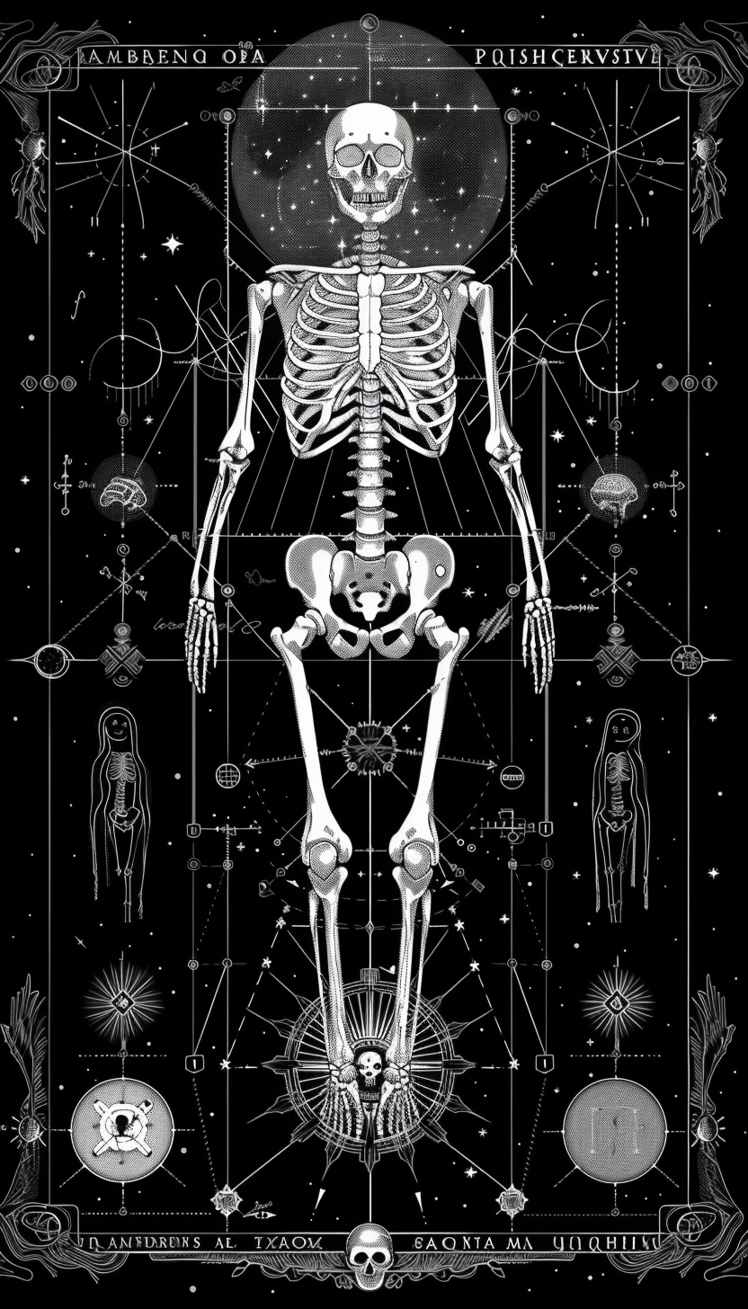 The Mystical Skeleton: A Symbolic Illustration