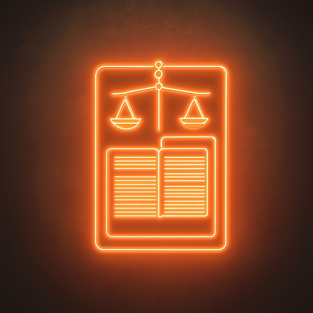 The Neat Justice Document Icon With Orange Lines.