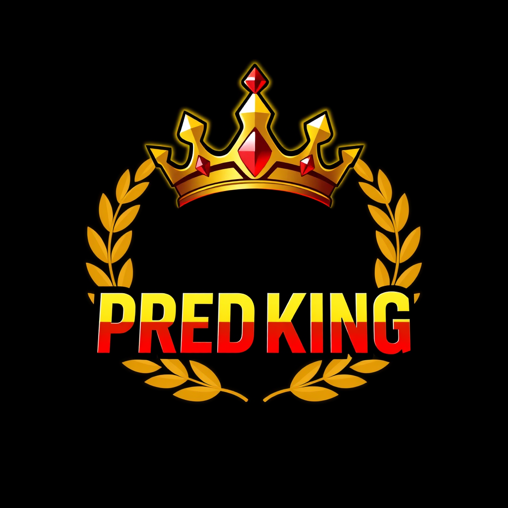 The PREDKING Logo: Crown, Laurel, and Red Gems