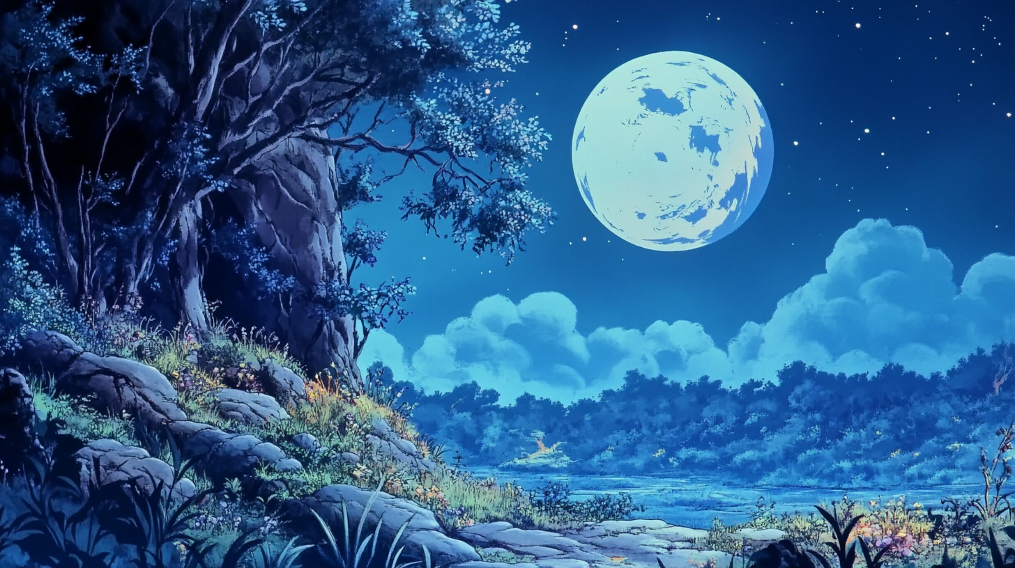 The Phantasmal Landscape under Blue Moonlight