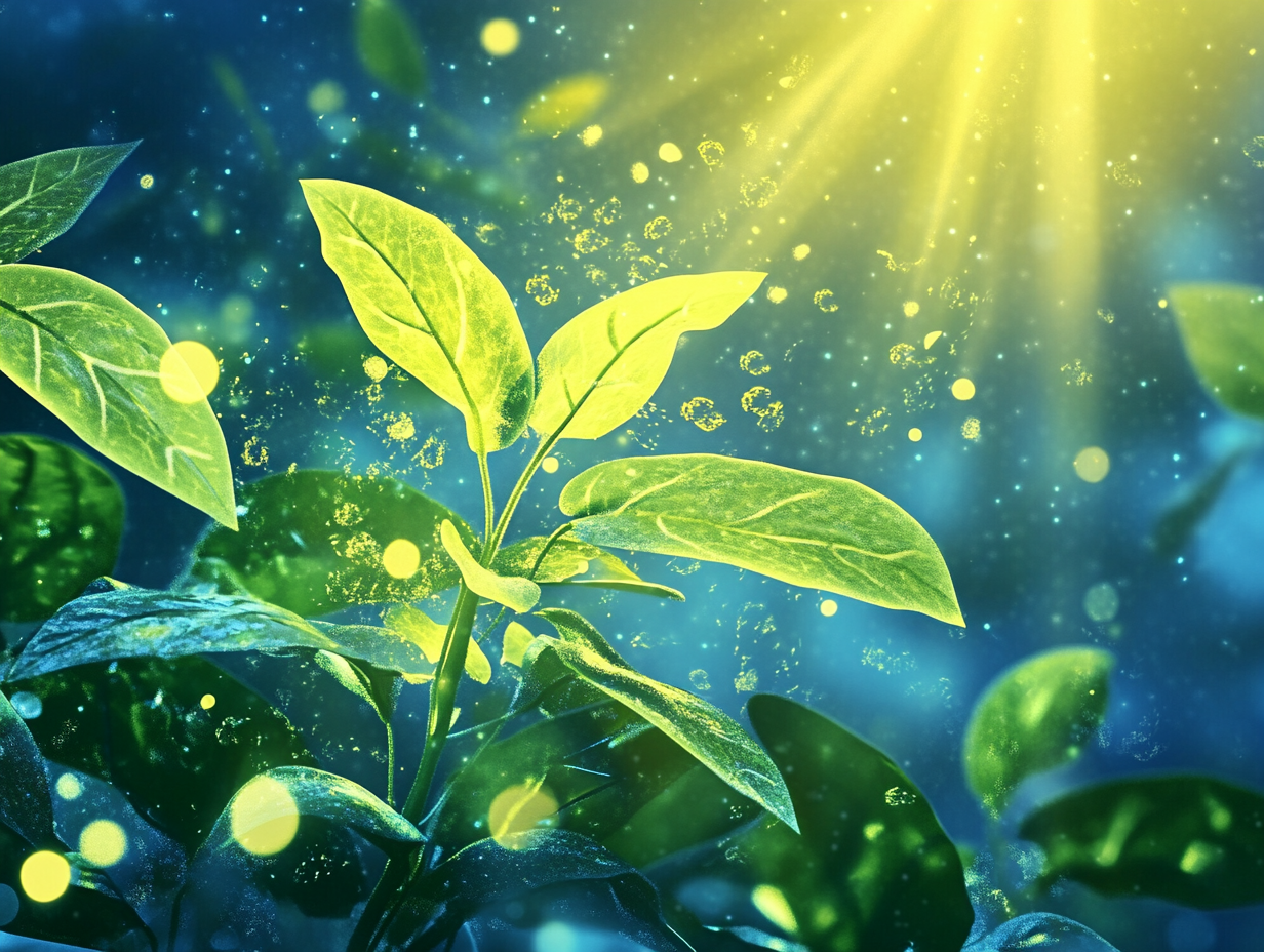 The Photosynthesis Process in a Vibrant Digital Art