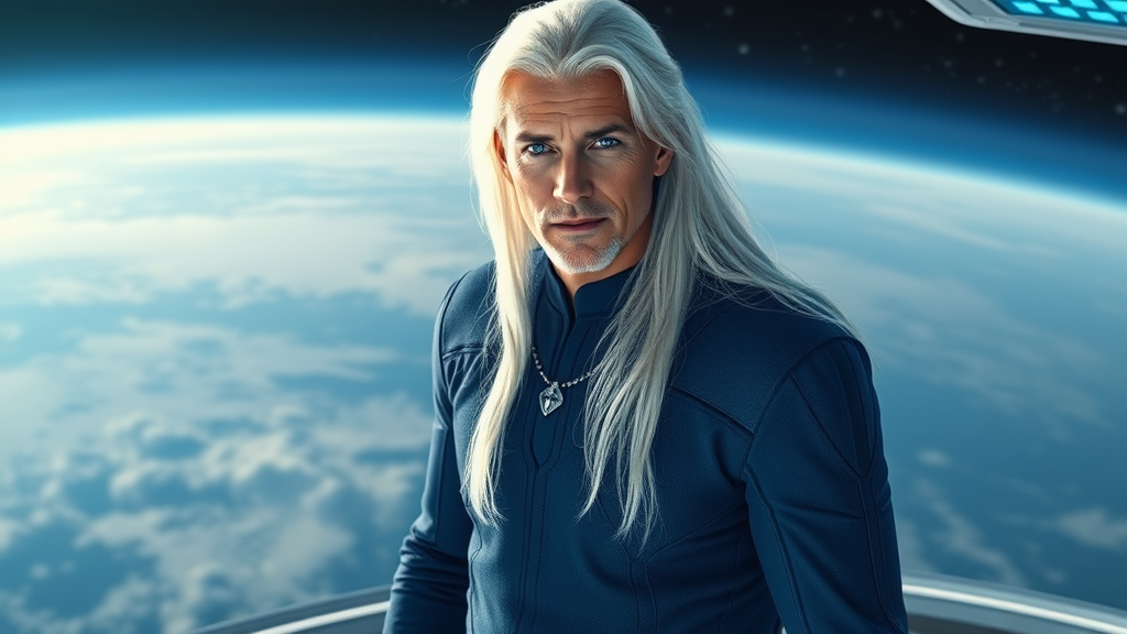 The Pleiadian Commander on Starship Orbiting Earth