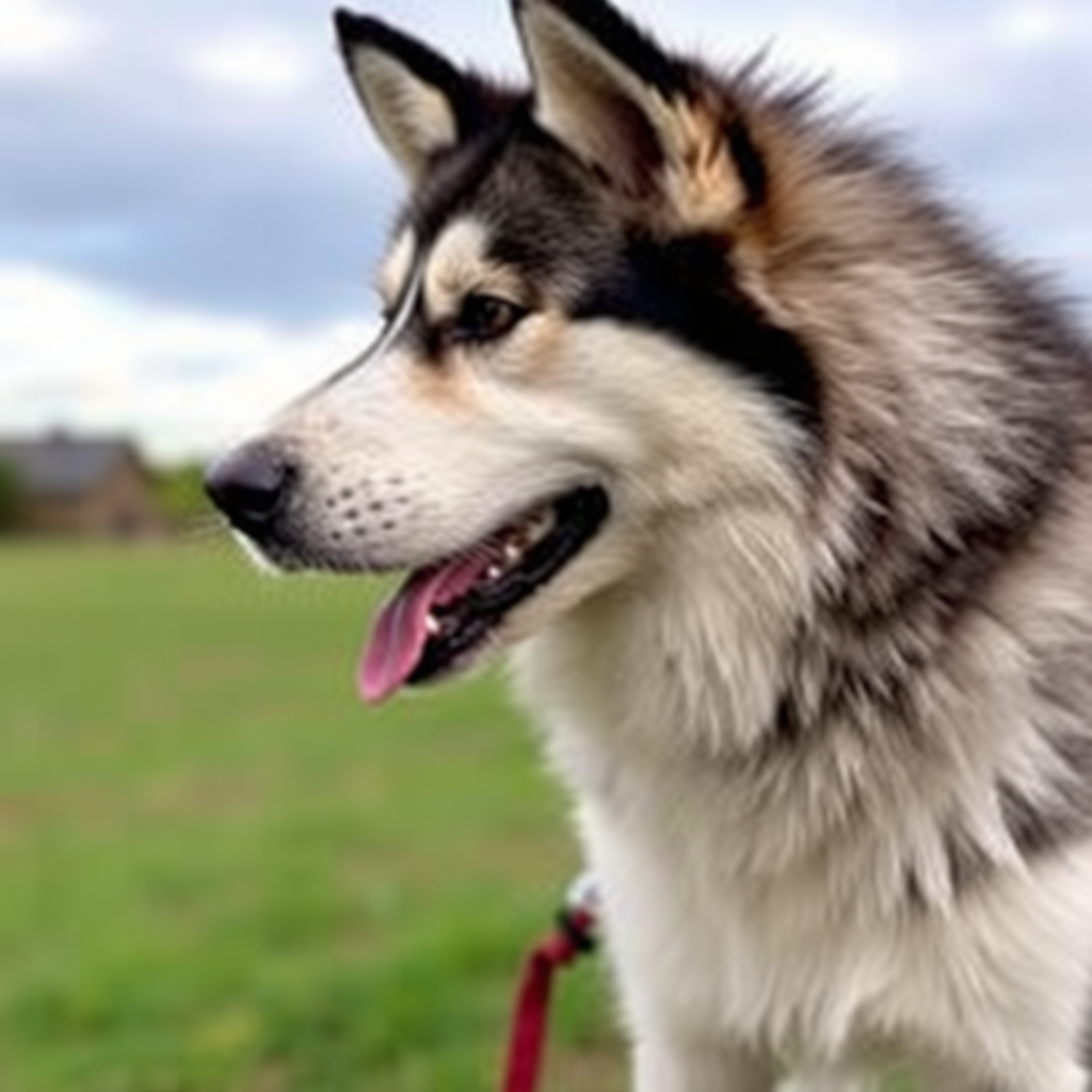 The Portrait of a Husky Dog