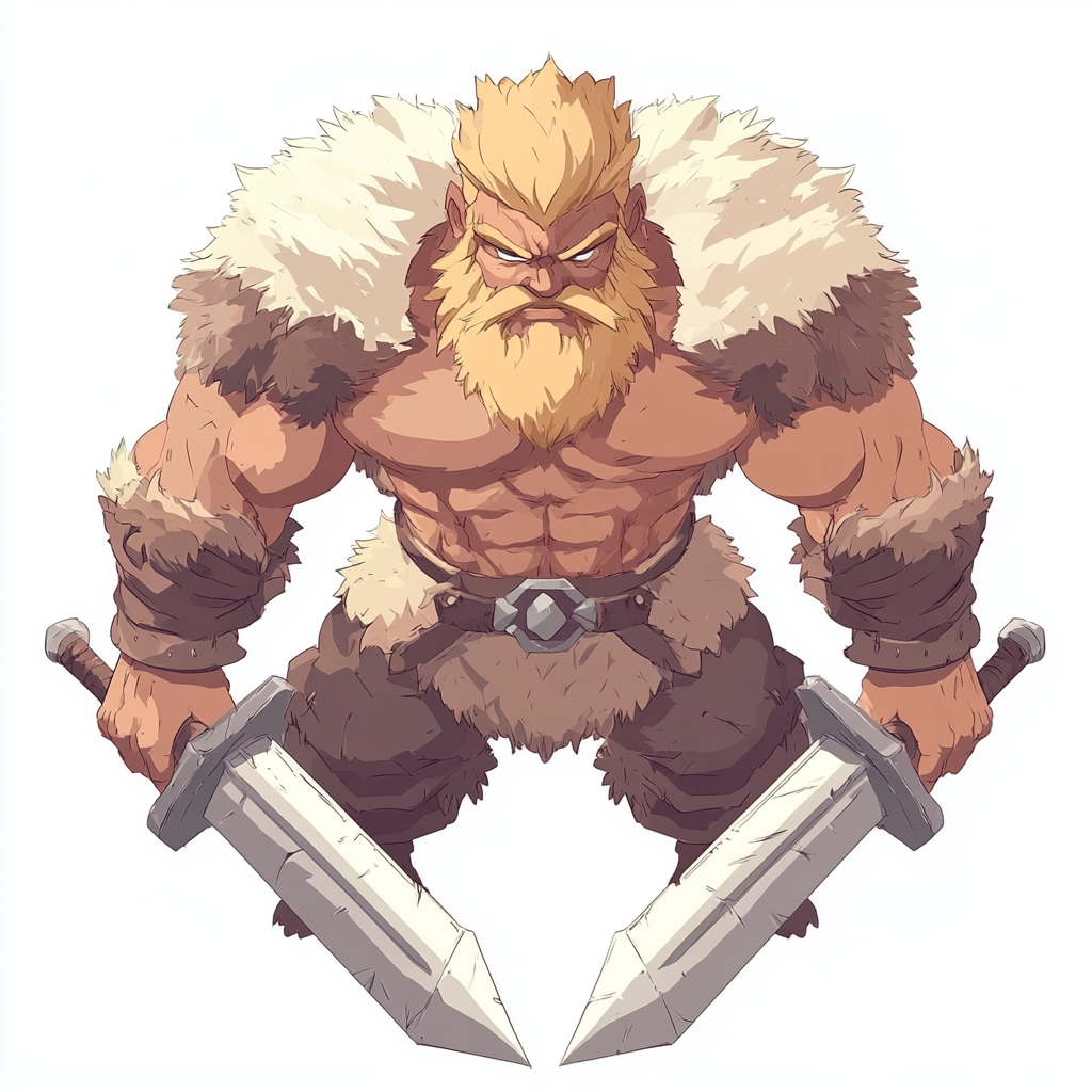 The Powerful Barbarian: RPG Game Sprite View