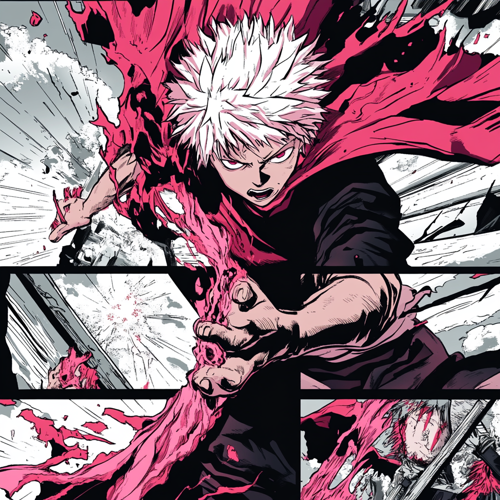 The Powerful Jujutsu Sorcerer in Vibrant Manga Scenes