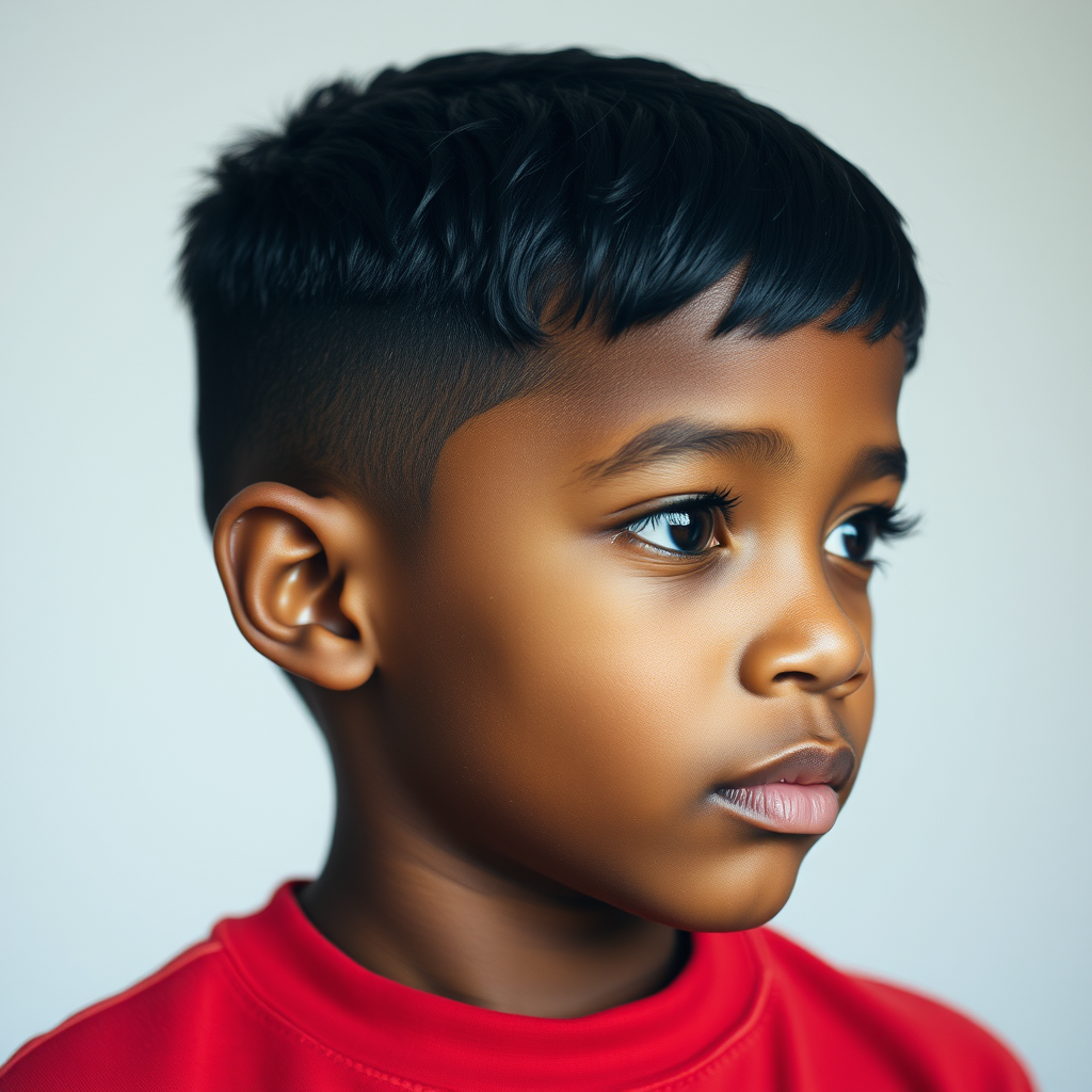 The Profile of a Bright-Eyed African American Boy