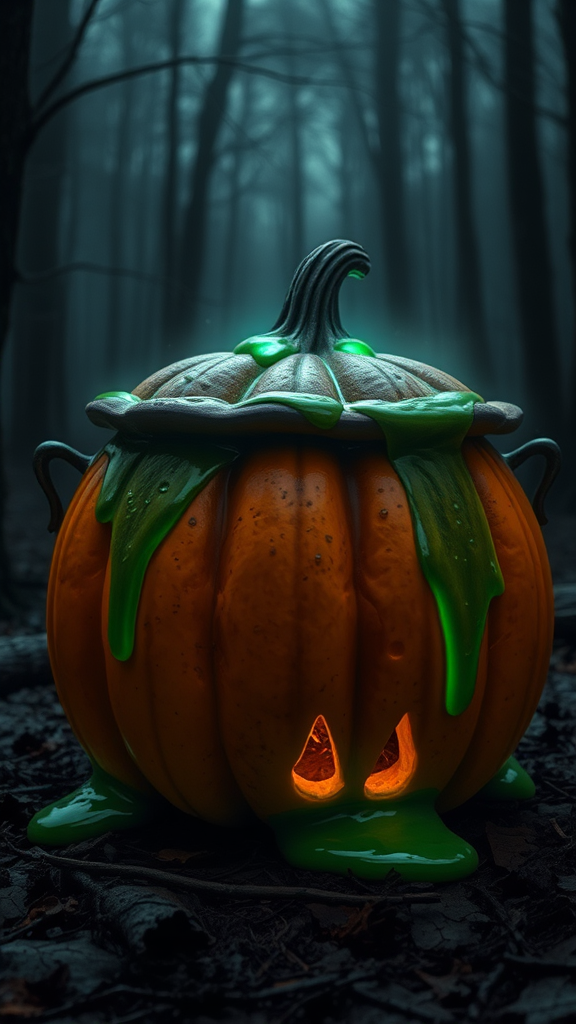 The Pumpkin Witch's Boiling Cauldron in Forest