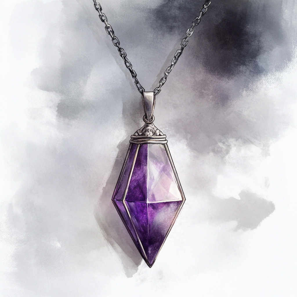 The Purple Gem in Silver Necklace