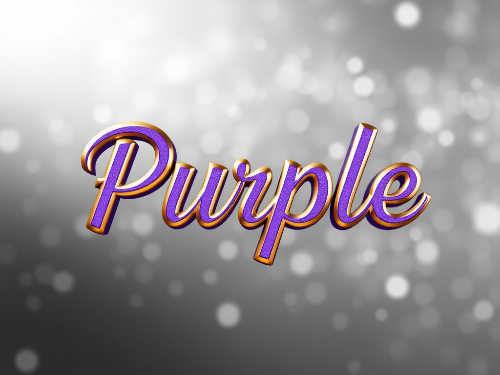 The Purple Text in Metallic Purple and Gold.