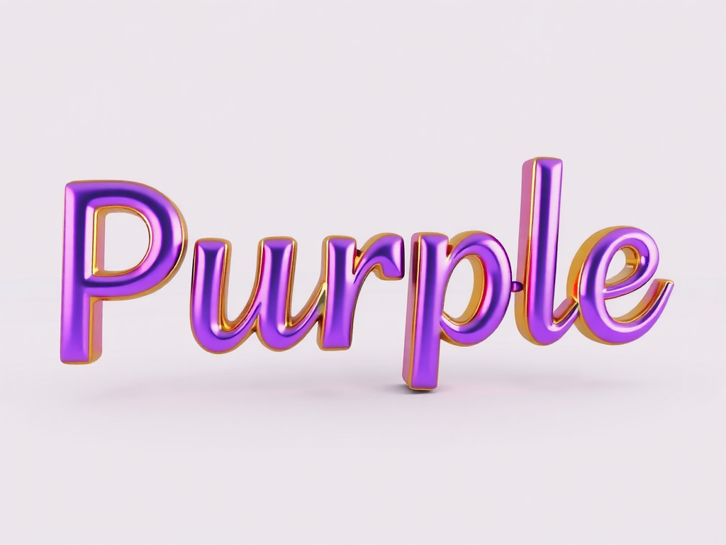 The Purple and Gold Metallic Text Art