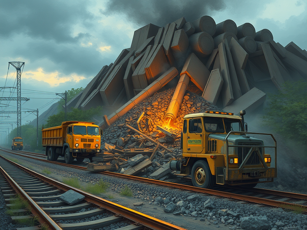 The Railway Collage Art at Dump Site