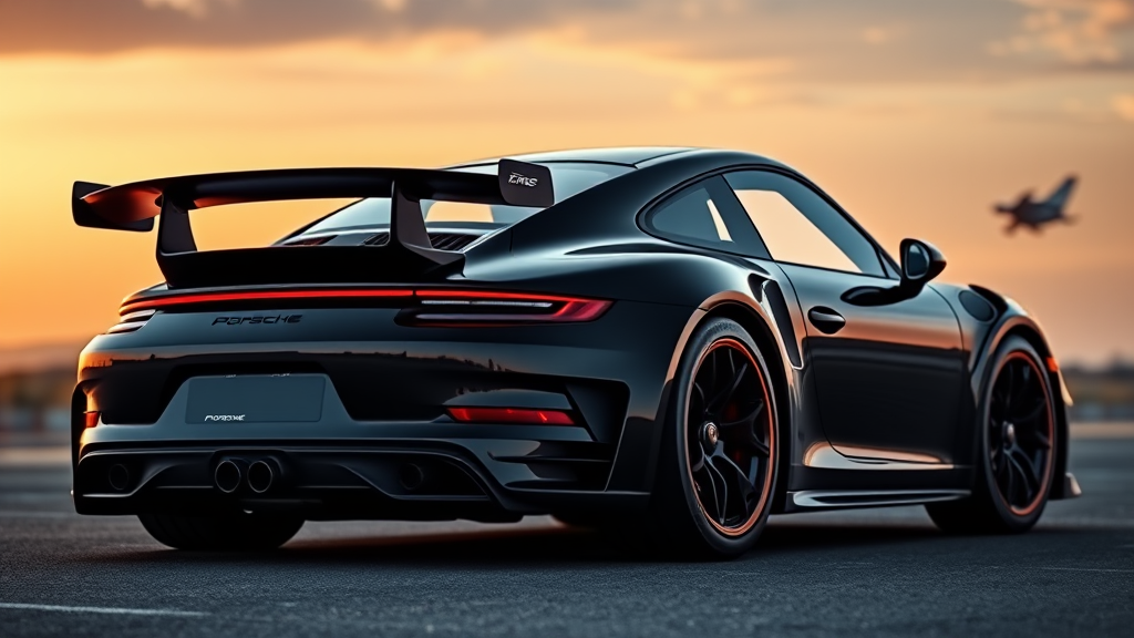 The Rear View of a Black 2023 Porsche GT3RS