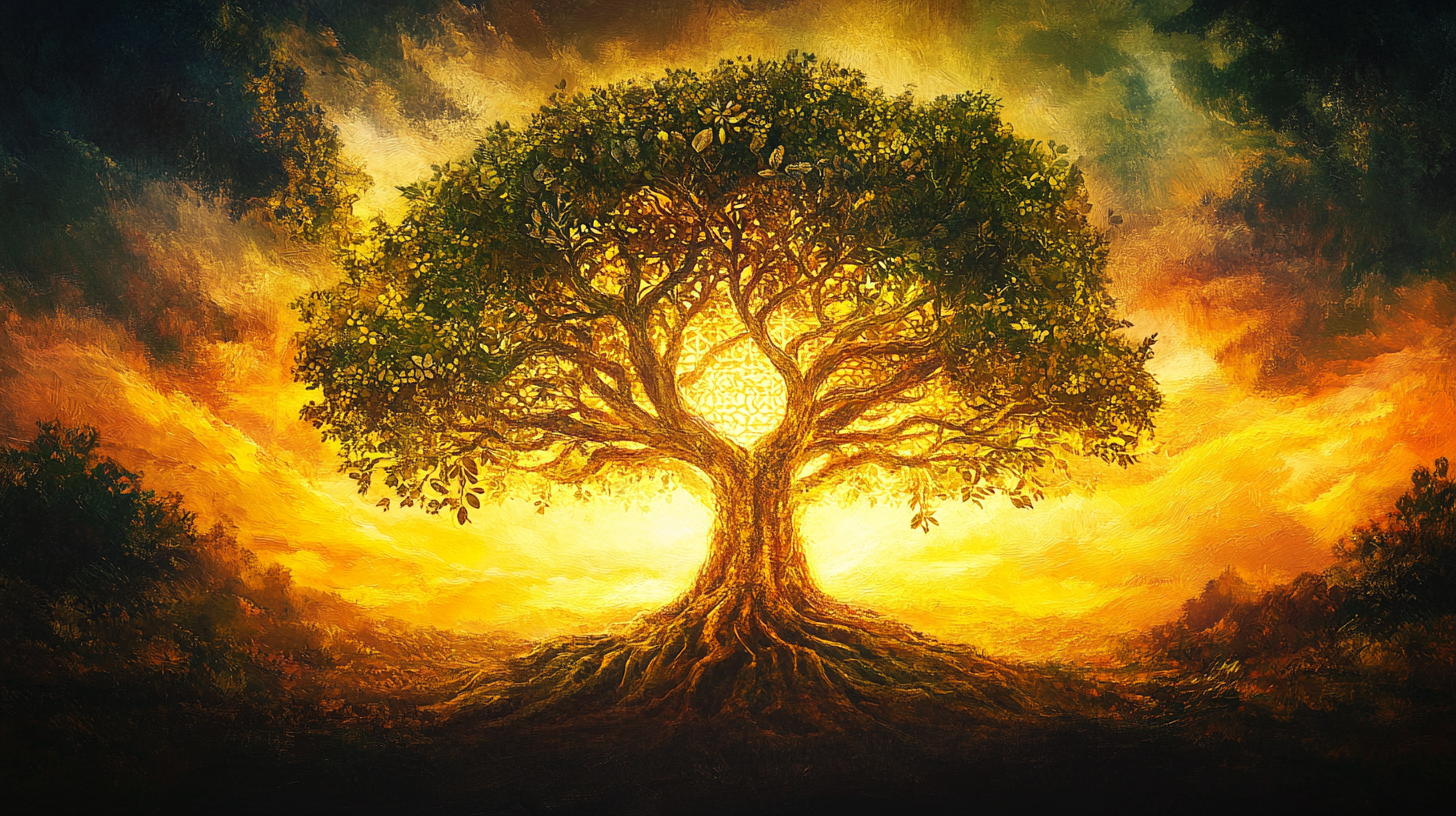 The Sacred Tree of Life in Vibrant Colors