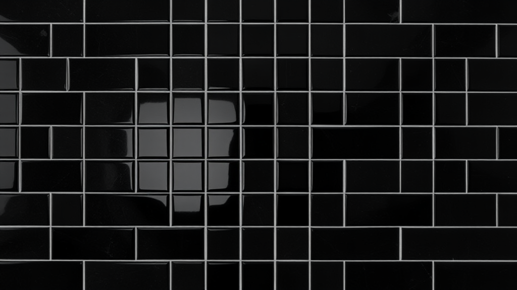 The Shiny Square Black Tile Wall