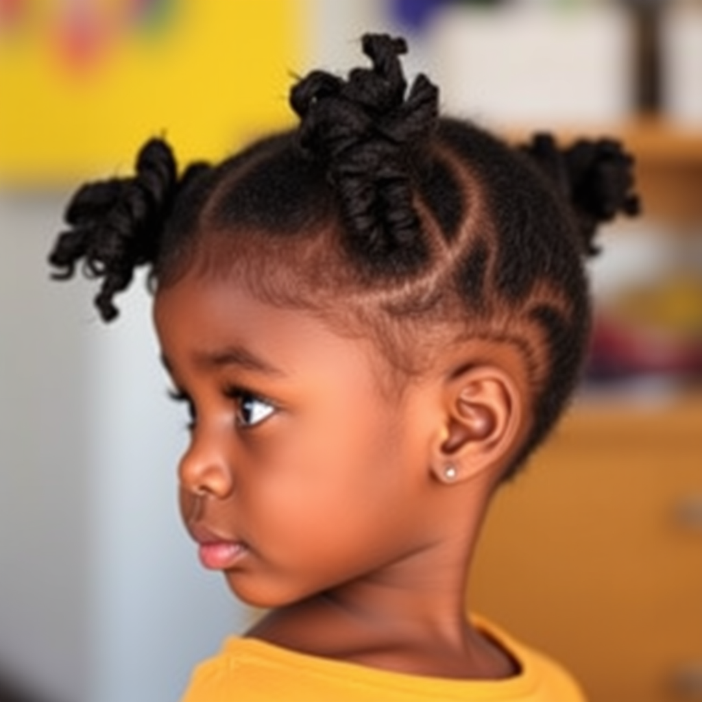 The Side Profile of a Bright-Eyed African American Girl