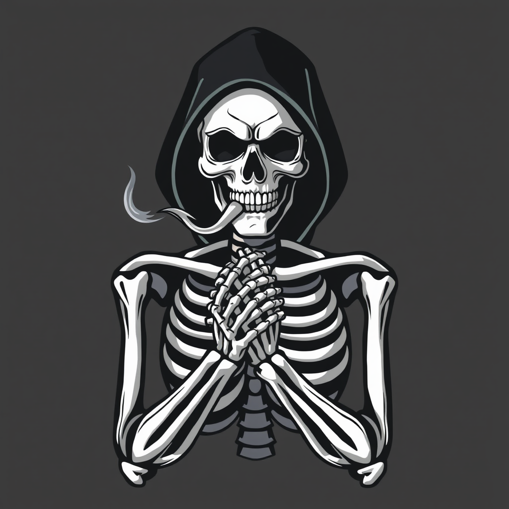 The Skeleton Wearing a Smoke Mask Logo