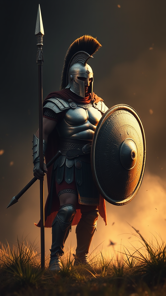 The Spartan Warrior's Nighttime Battle Prep