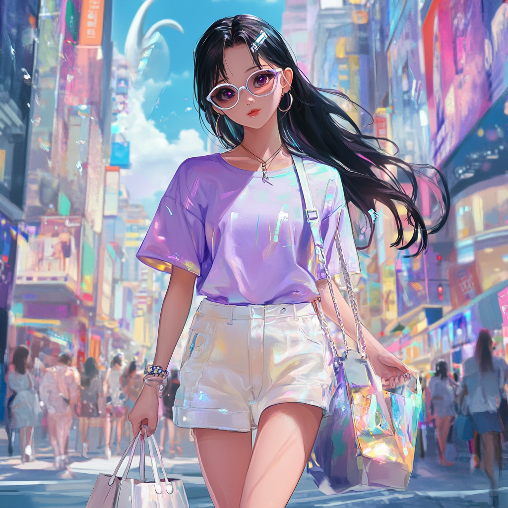 The Stylish Teenage Girl Shopping in the City