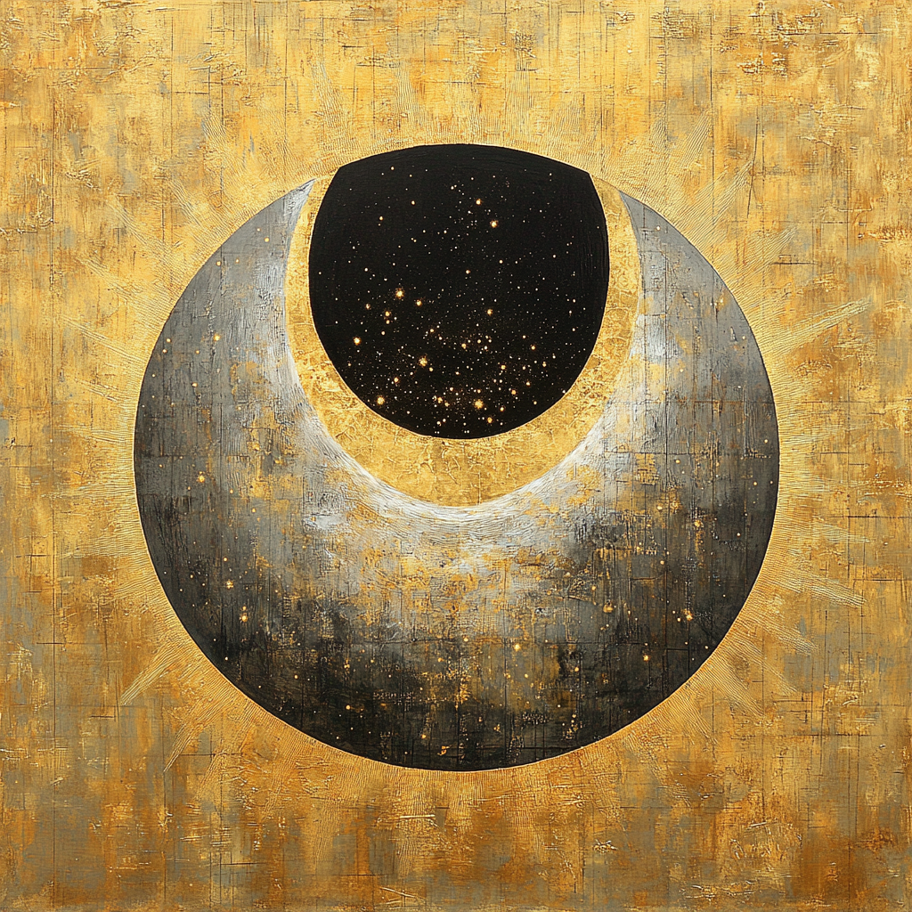 The Sun and Moon Eclipse Painting