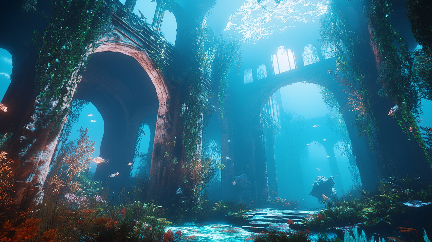 The Underwater City with Ethereal Sea Creatures